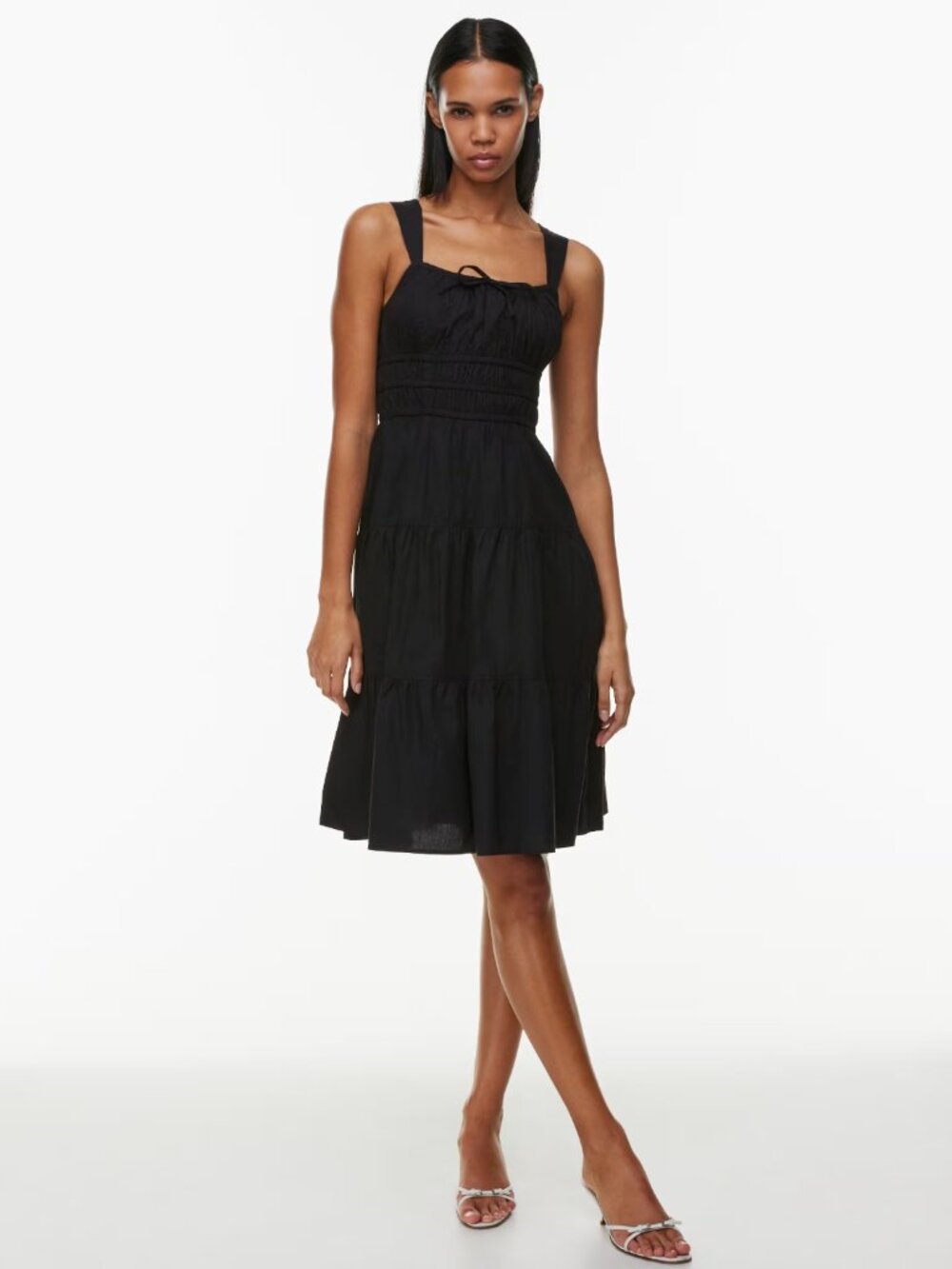 Aritzia Sunday Best Martine Poplin Midi Dress Black S